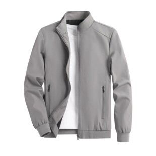 男立领拉链夹克商务外套休闲男装 Stand up collar zipper jacket