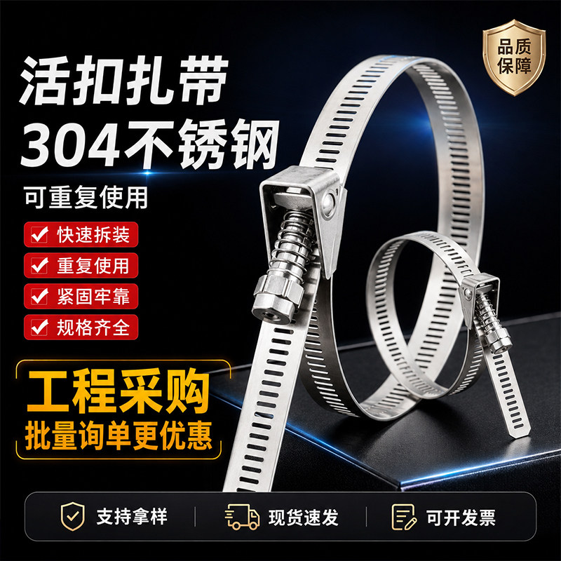 速放304活扣不锈钢扎带强力加厚图片