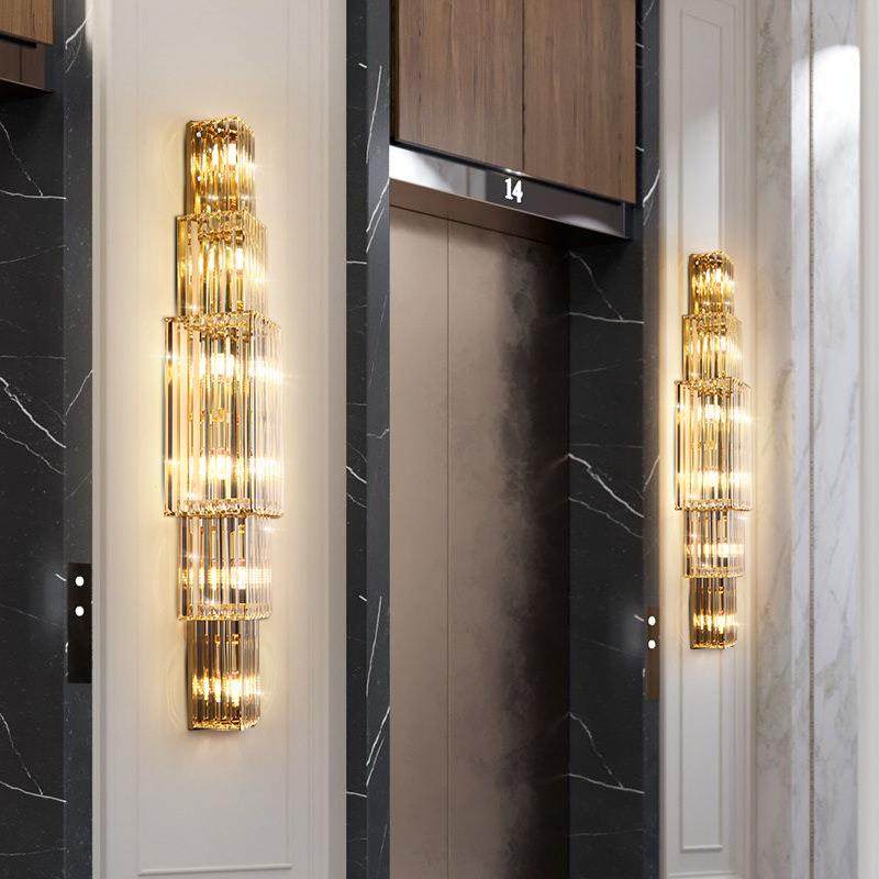 酒店大堂式轻奢水晶壁灯走廊大厅售楼背858处景墙别墅客厅复梯楼