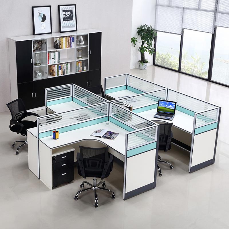 广办州家具简易公椅组位合桌子办公室屏风隔断员桌工工HS-137办公