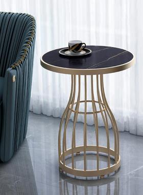 北几欧厅fd-daltm卧室小茶铁艺大理石边几现代简约风奢圆客形角轻