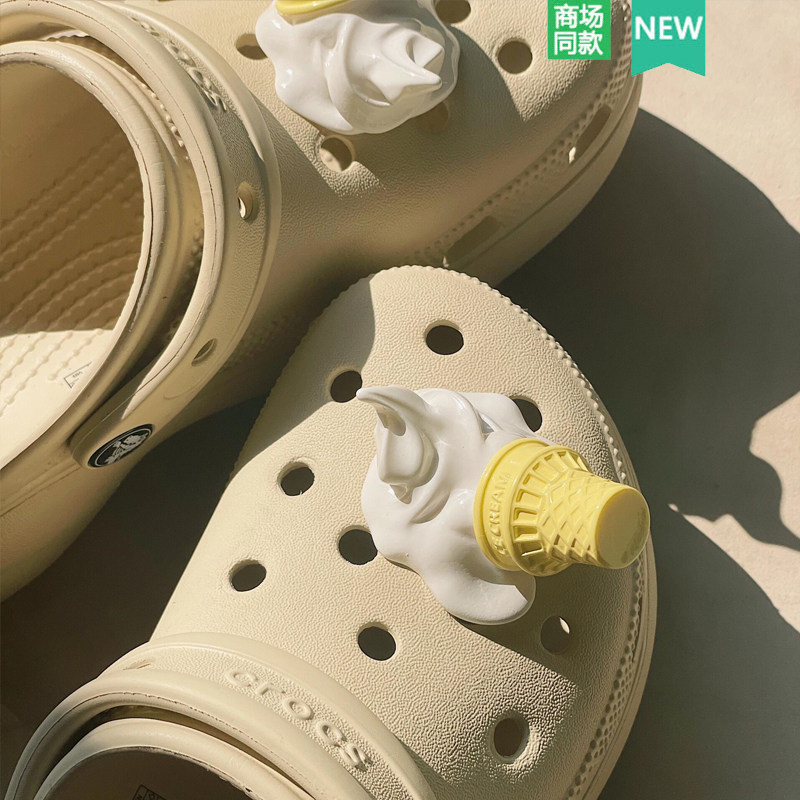 适配Crocs/Cross配件洞洞鞋配饰鞋花鞋扣装饰扣 掉落的冰淇淋甜筒
