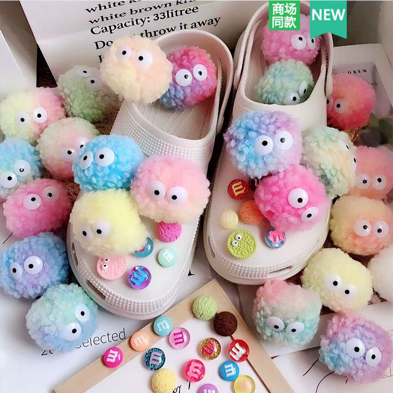 适配Crocs洞洞鞋配饰鞋花DIY高级彩色毛球  装饰扣鞋扣配件,服饰配件/皮带/帽子/围巾,鞋扣,淘宝优惠券,粉丝福利购,淘宝优惠卷