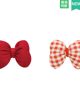 适配Crocs/Cross配件洞洞鞋配饰鞋花鞋扣装饰扣 红色格子蝴蝶结
