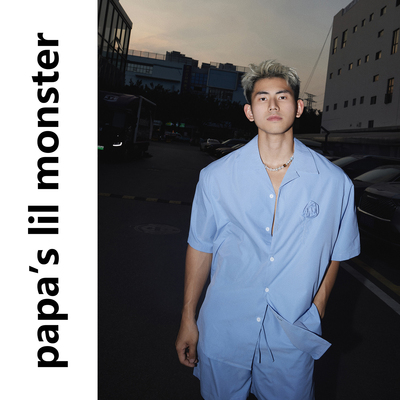 PAPASLILMONSTER【原创】玫瑰少年 极简质感短袖衬衫休闲短裤套装