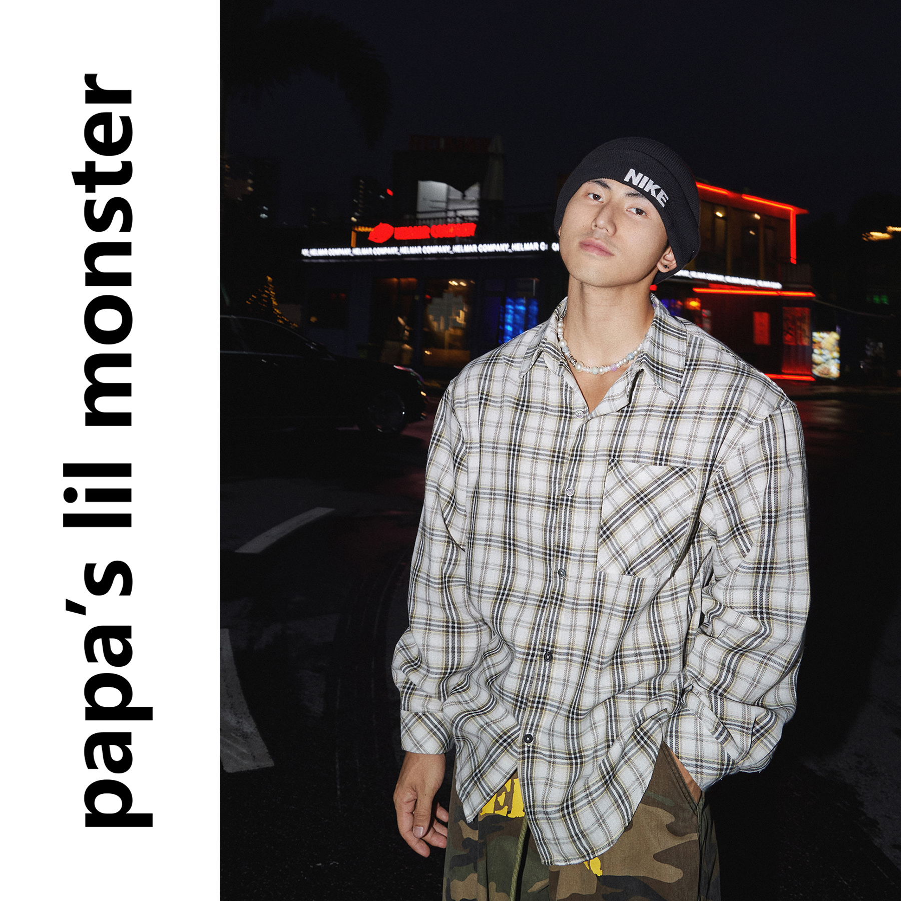 Papaslilmonster【经典格纹】美式复古格子休闲宽松长袖衬衫男