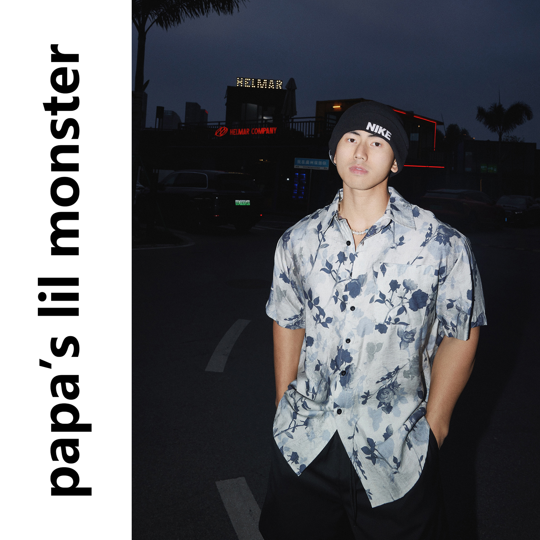 PAPASLILMONSTER美式艺术感花卉高级感衬衫设计感宽松短袖衬衣