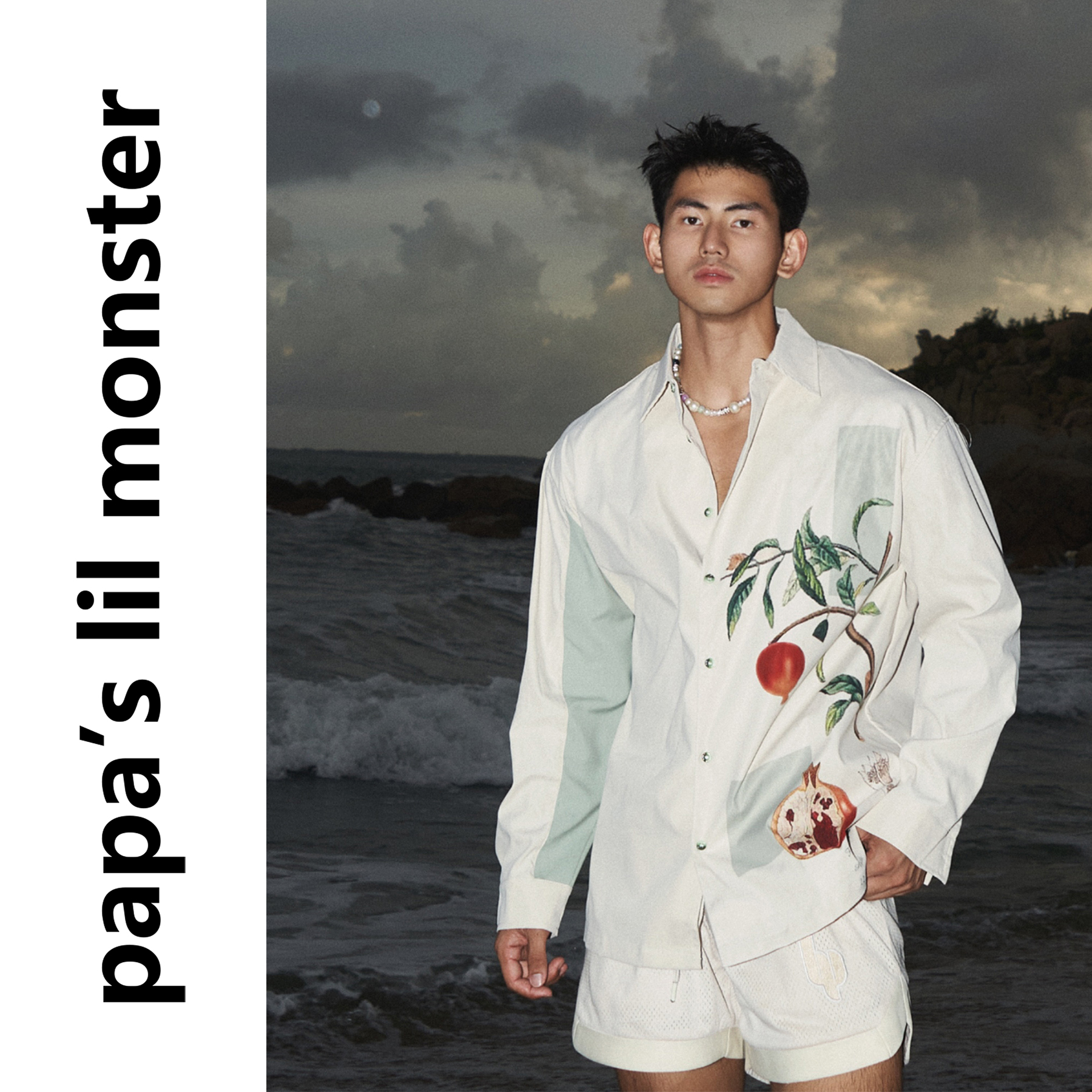 PAPASLILMONSTER秋冬休闲长袖男衬衫 小清新拼接文艺ins风衬衣女