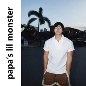 PAPASLILMONSTER 宽松T恤男 POLO领纯色设计短袖 基础搭配 美式