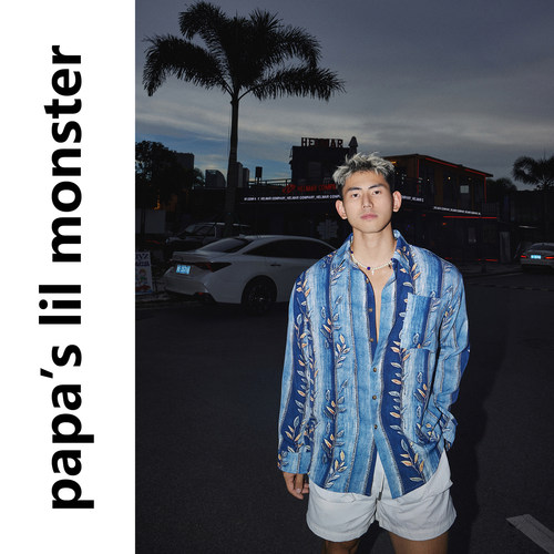 Papaslilmonster 【牛仔田园诗人】3D花卉凉感海岛度假风长袖衬衫