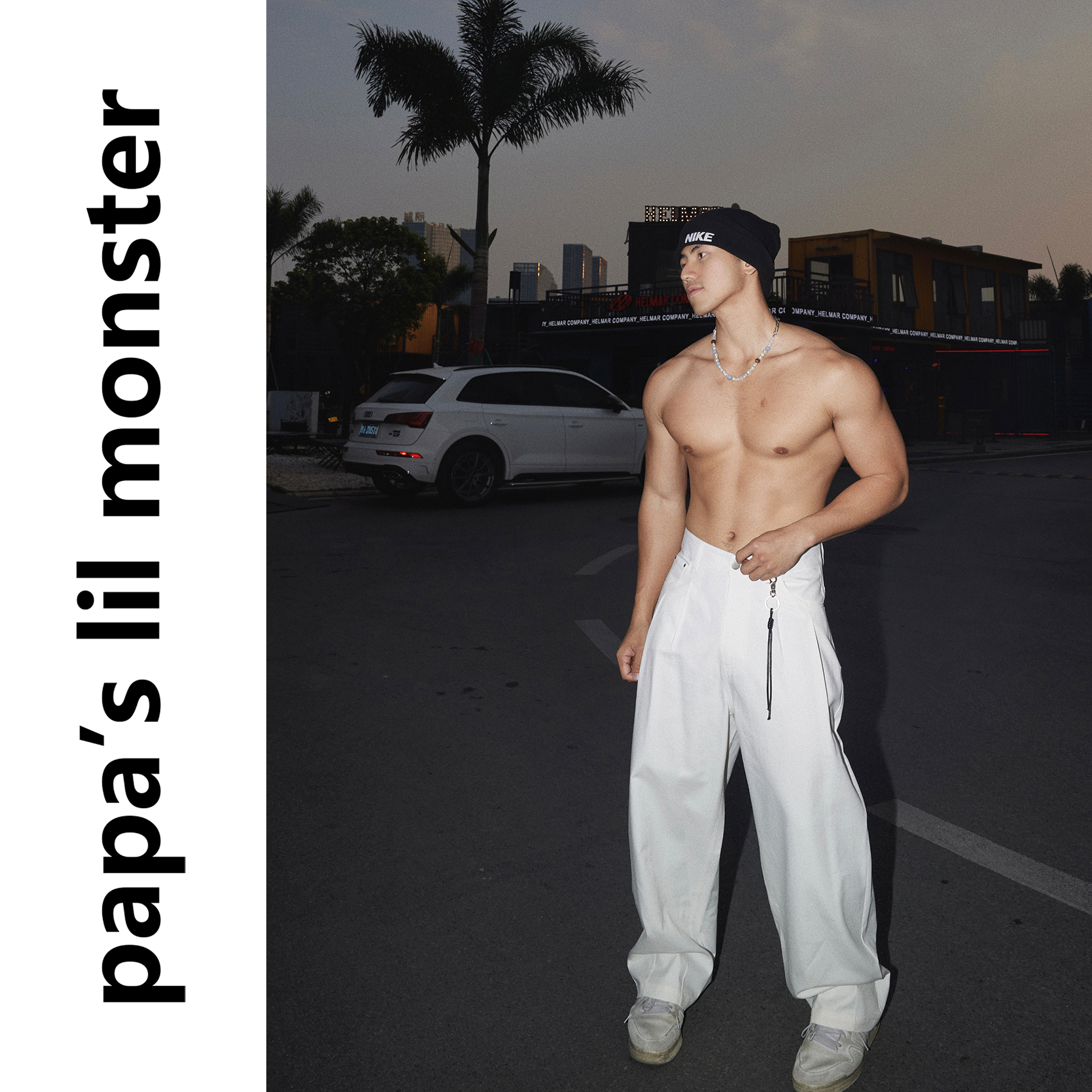 PAPASLILMONSTER美式复古宽松直筒裤潮牌休闲裤子男阔腿长裤