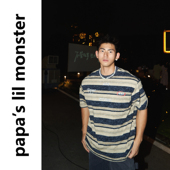 洛杉矶街头风条纹做旧炒雪花宽松休闲T恤男 美式 lil monster夏季