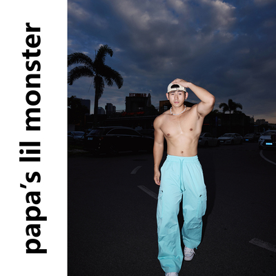 PAPASLILMONSTER 美式复古松弛感潮色休闲宽松微喇直筒工装长裤男