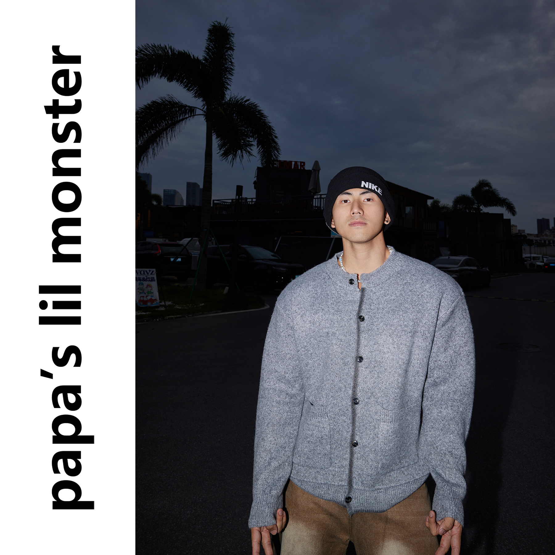 PAPASLILMONSTER【日常通勤】美式老钱风毛衣纽扣针织衫休闲外套