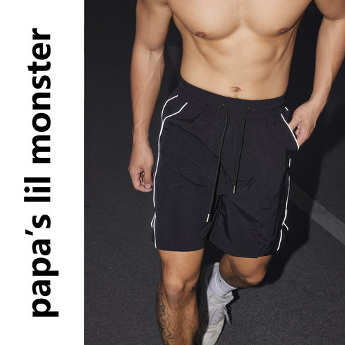 冰丝速干 美式夏季休闲宽松直筒短裤男 薄款松紧腰速干裤男潮