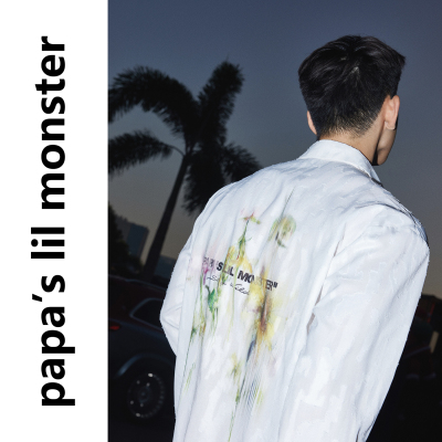 PAPASLILMONSTER【原创】26SS美式复古涂鸦印花长袖衬衫休闲衬衣