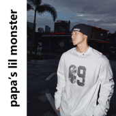 Papas T恤 复古喷脏破坏风设计感长袖 lil monster数字学院美式