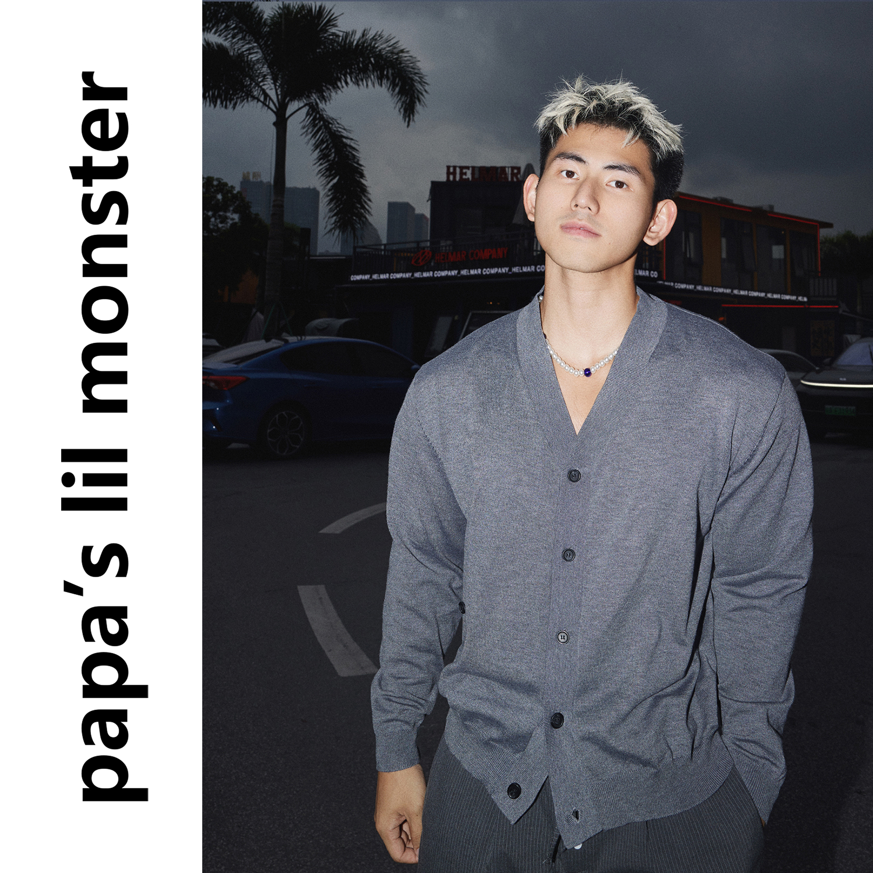 Papaslilmonster【素奢老钱】早秋软糯氛围感V领开衫针织毛衣男