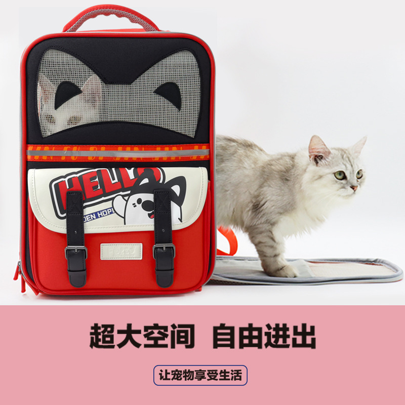 双肩猫包外出便携带猫背包帆布宠物外出包大容量猫咪书包太空舱冬