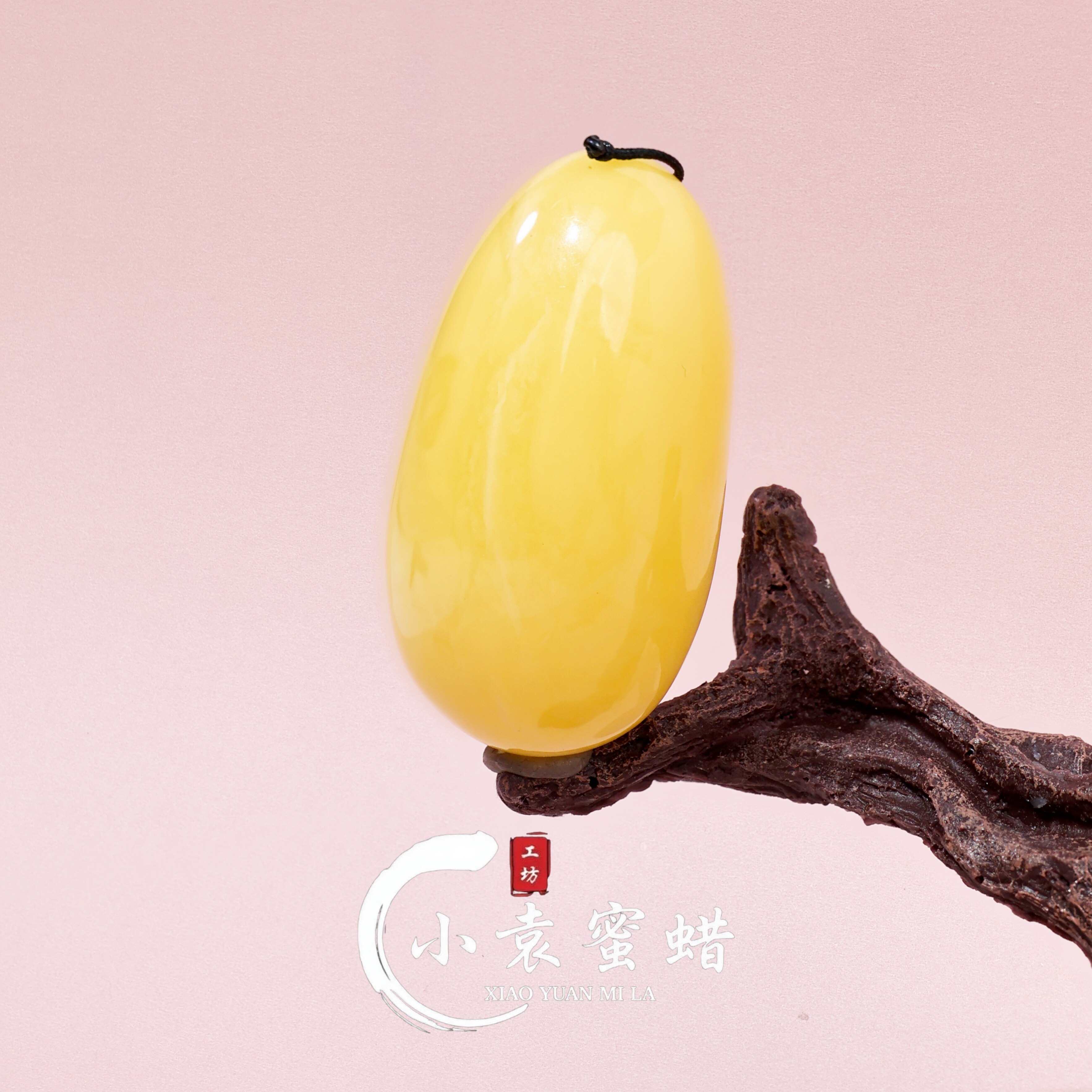 【一物一拍】天然琥珀蜜蜡吊坠俄料溶洞半蜜半珀意境水滴精美挂坠