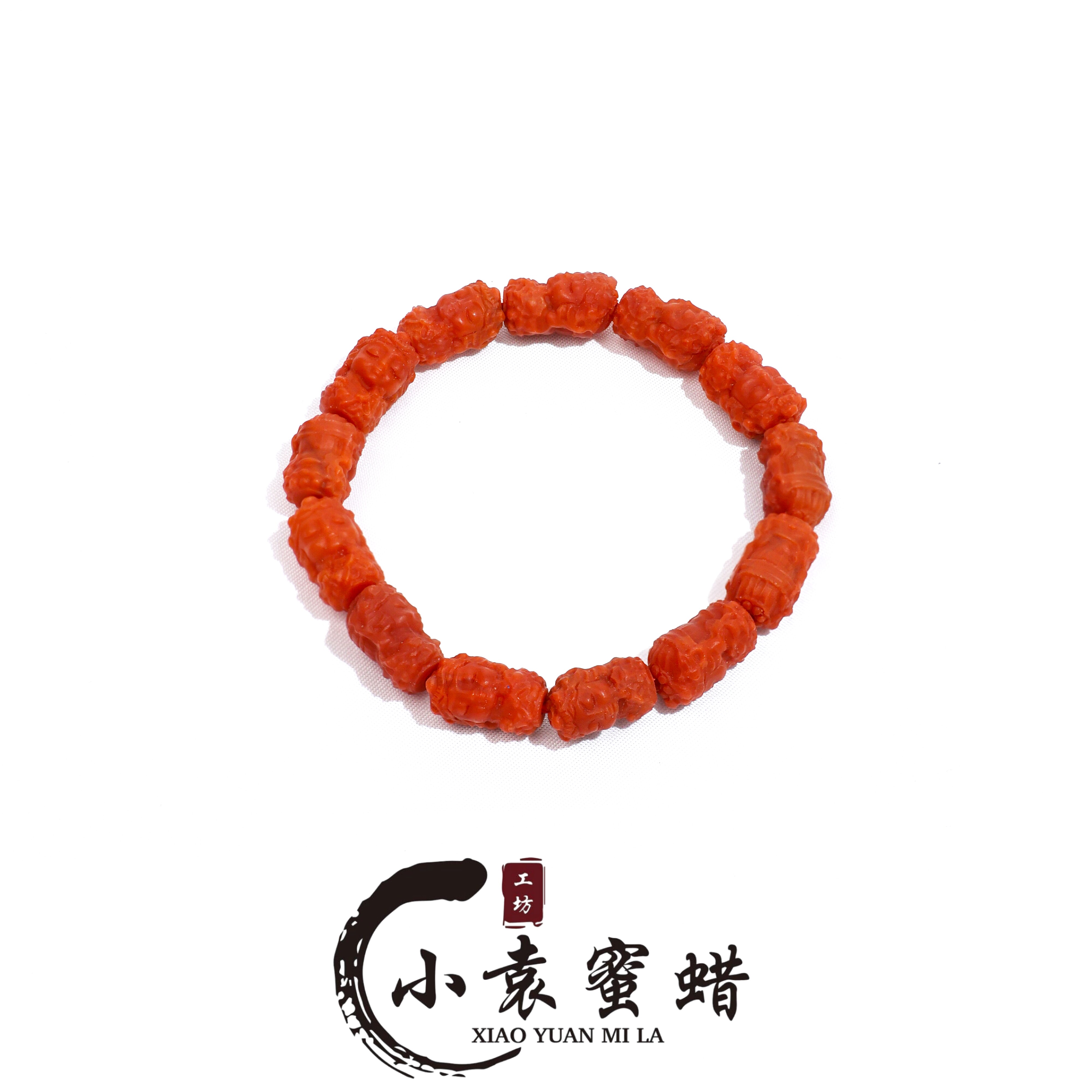 【一物一拍】天然南红手串9*14mm度母雕刻件时尚单圈