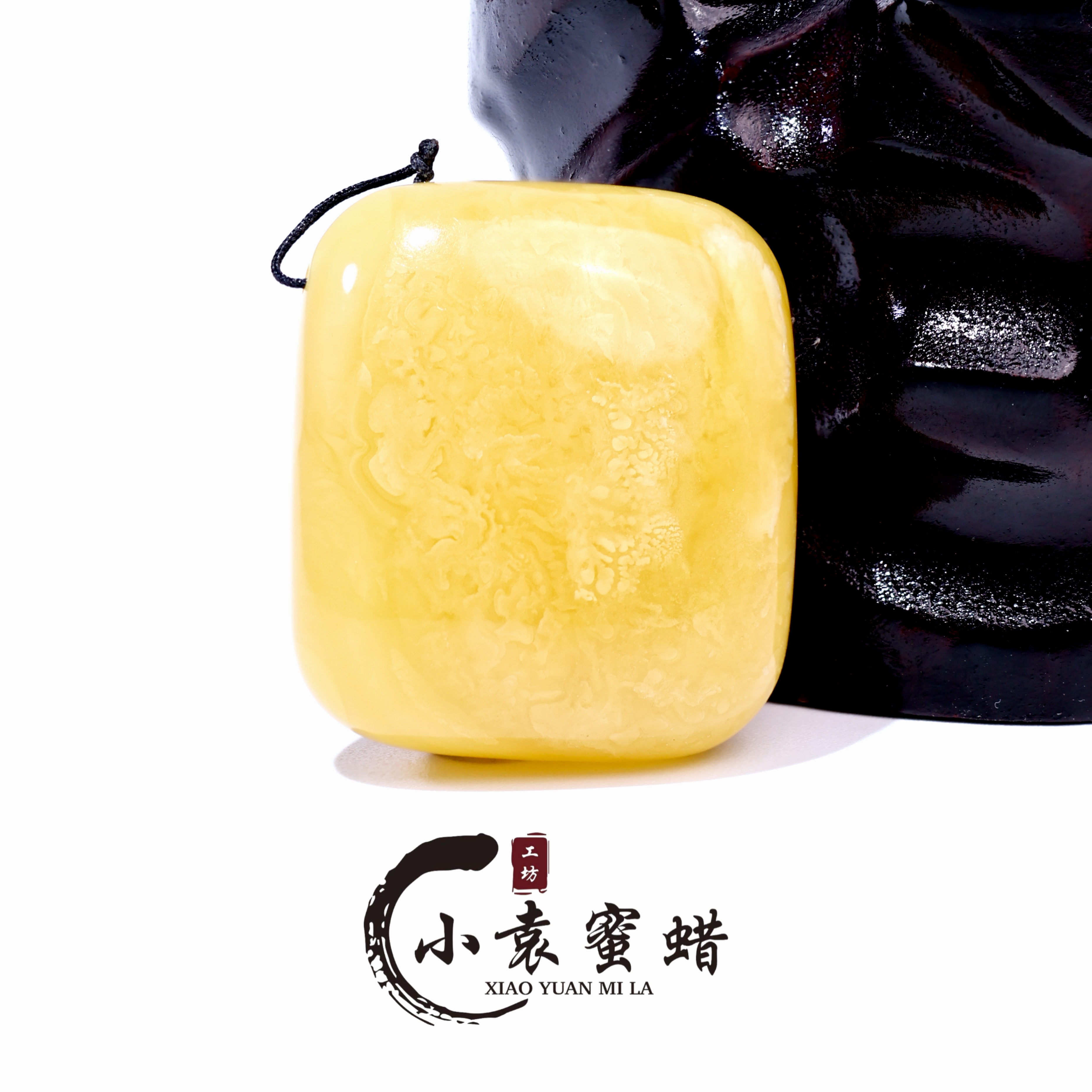 【一物一拍】天然琥珀蜜蜡吊坠俄料白花精致饱满挂坠配高货绳