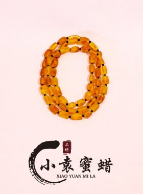 【一物一拍】天然原矿琥珀项链海漂籽项链8mm左右