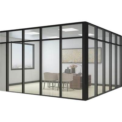 办公室玻璃隔断墙铝合金单双玻百叶窗隔音钢化磨砂玻璃高隔断材料
