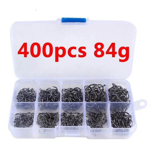 400PCS Fishing Hooks Set PremiumHigh Carbon Steel Barbed Fis
