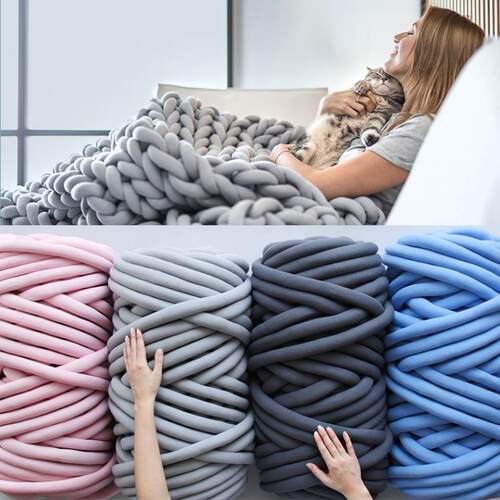 Thick Chunky Yarn cored cotton wool yarn for DIY blankets