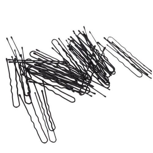 50pcs beauty hair pins thin u shape hair bobby pin black met