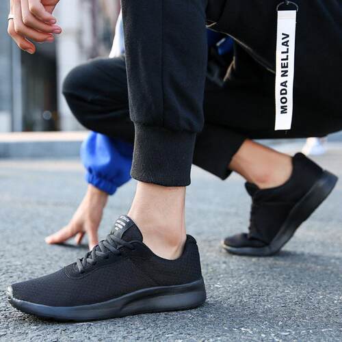 sneakers sport black shoes for men summer man轻便男鞋size48