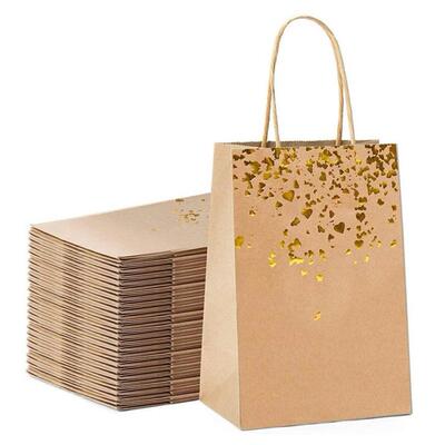 12pcs Kraft Paper Bags Snowman Christmas Gift Bags with Hand