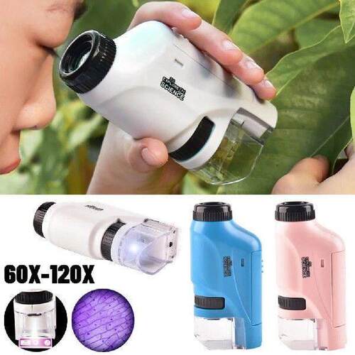 Pocket Microscope Educational Kids Science Toy Kit Battery