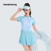 少女泳衣儿童中大童初中生游泳衣保守带胸垫游泳馆专用连体游泳装