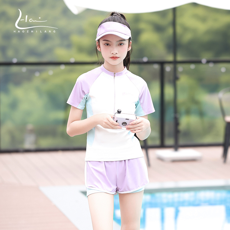 昊之浪少女分体泳衣高弹速干保守