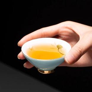 6只青花瓷功夫茶具品茗杯喝茶建盏茶盏陶瓷主人杯 手绘小茶杯套装