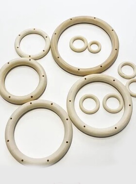 风铃骨架木圈DIY饰品配件手工编织材料原木色打孔木圆环 15cm木环