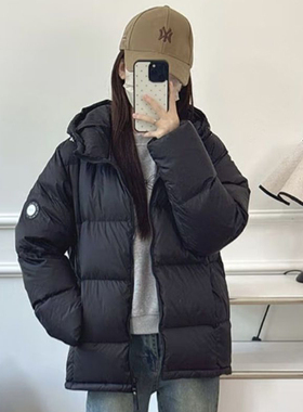 黑色棉衣女时尚洋气时髦2025年新款冬季爆款韩版大码加厚棉服外套