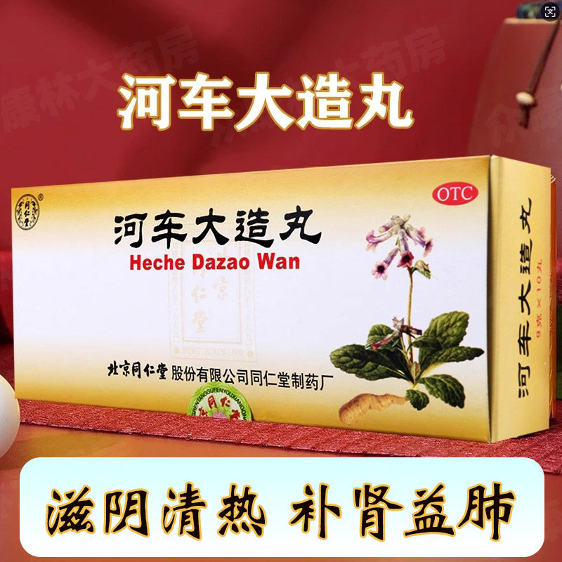 滋阴清热补肾益肺旗舰店 滋阴补肾阴虚遗精同仁堂河车大造丸10丸