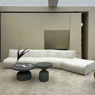 优雅模块组合弧形中小户型会客沙发 竹节设计款 2024新品 米兰意式