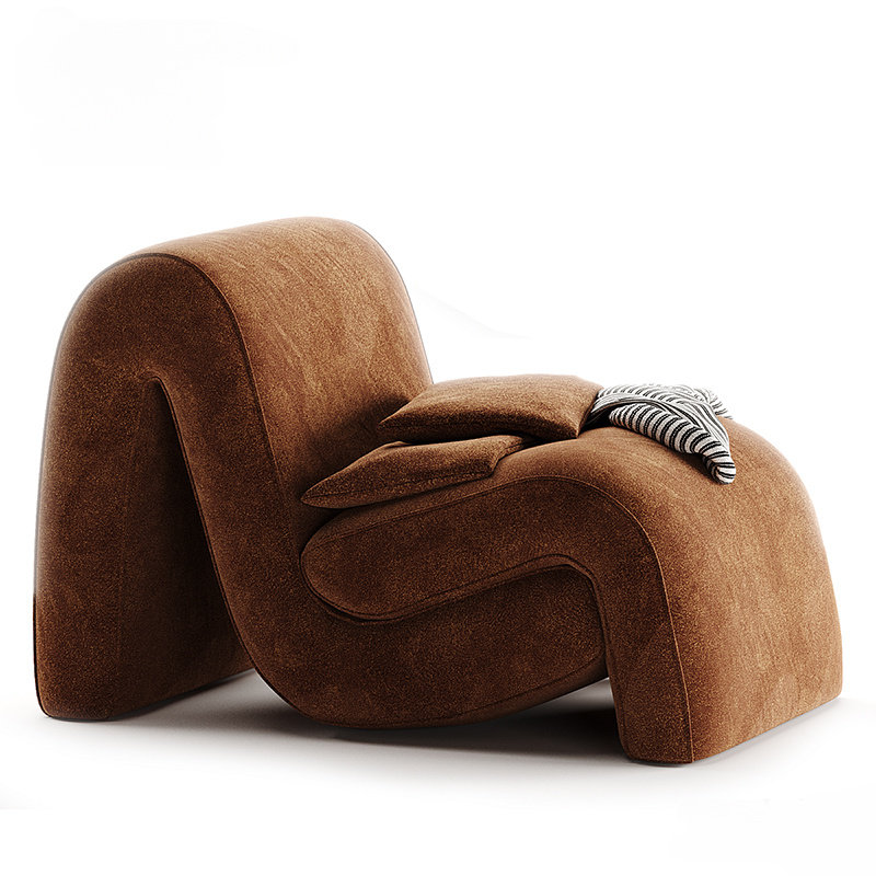 北欧轻奢现代简约客厅布艺个性单人公寓民宿接待区拥抱休闲沙发椅