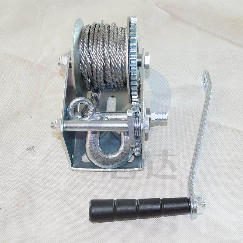 新品销自新直品摇绞盘l锁式固定绞车起重加粗钢丝手绳小型手动手