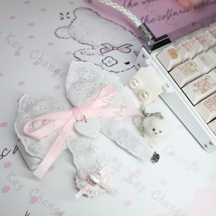 原创键盘飘带粉色系定制wooting醉鹿迈丛键盘飘带狼蛛美加狮ace60