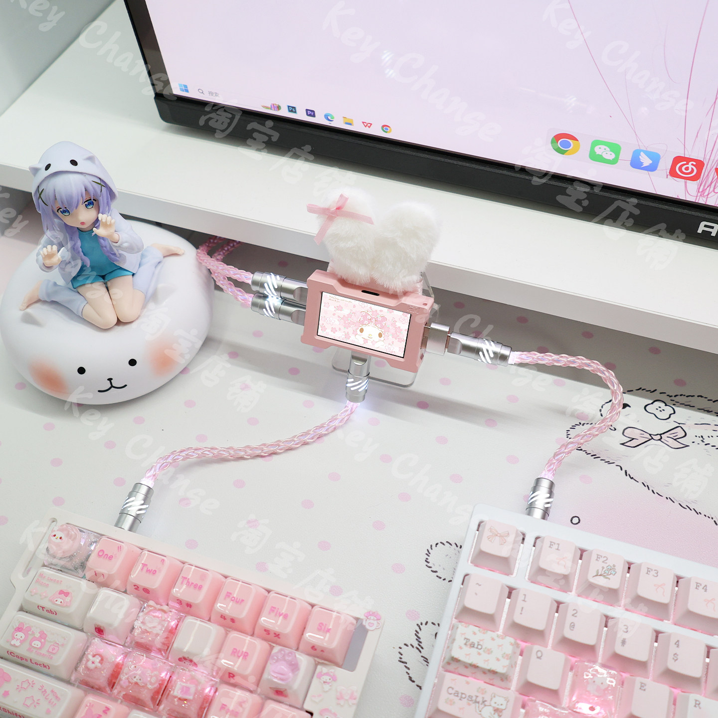 HMHUB真8K电竞二拖三独立供电单晶铜磁轴短线适用奇点80C-C USB-C