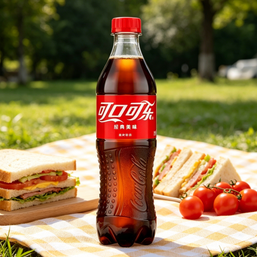 无糖/香草/原味可口可乐/芬达葡萄经典碳酸饮料瓶装500ml*12瓶装