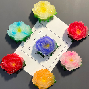 创意洛阳牡丹花冰箱贴文创纪念礼品装饰磁贴3d立体伴手礼物吸铁石