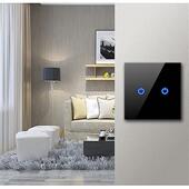 黑色触摸开关港澳双联13A英式 插座带USB插苏家用冷气开关玻璃面板