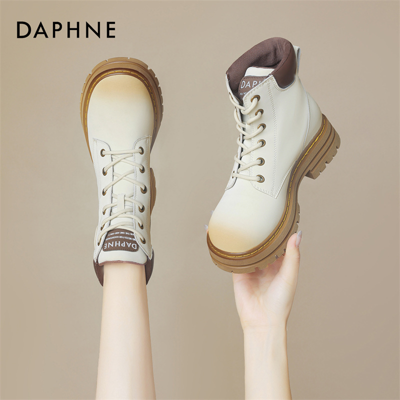 达芙妮Daphne高帮秋冬款马丁靴