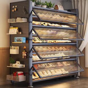 钢制鞋柜家用门口多层鞋架入户门玄关大容量收纳柜铁艺防尘置物架